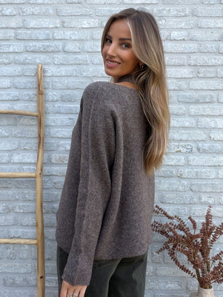 Cut-Out Longsleeve Knit / Taupe