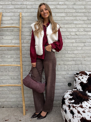 Croc Suède Shoulder Bag / Bordeaux