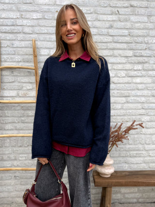Wide Sleeve Knit / Dark Blue