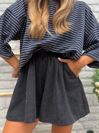 Retro Stripe Tee / Dark Blue