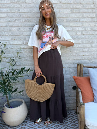 Tetra Maxi Skirt / Brown