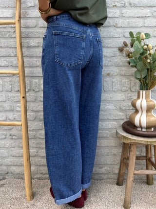 Barrel Fit Jeans / Dark Blue