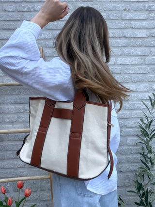 Canvas Shopper Bag / Camel
