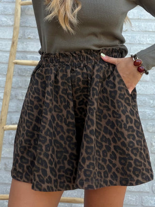 Wash Wide Short / Leopard