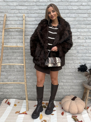 Mocha And Cream Knit / Brown