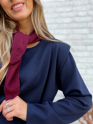 Cosy Cashmere Scarf Knit / Bordeaux