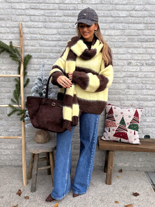 Soft Days Stripe Knit / Yellow-Brown