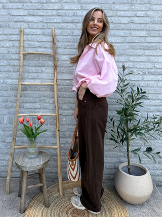 Crop Bomber Jacket / Pink