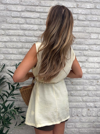 Linen Chic Gilet / Yellow