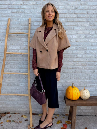 Boxy Blazer Vest / Camel