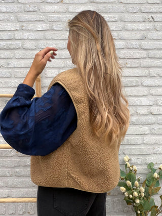 Sheer Detailed Blouse / Blue