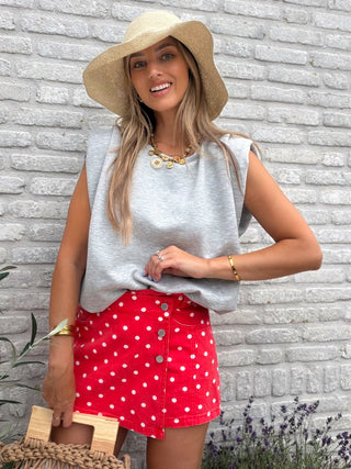 Polka Skort / Red
