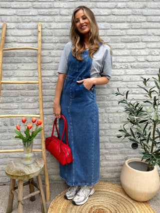 Denim Salopette Dress / Blue