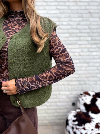 Sheer Leopard Top / Brown