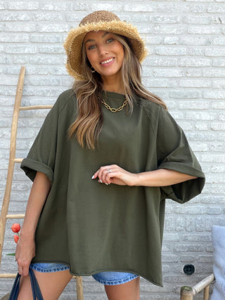 Oversized Statement Tee / Khaki