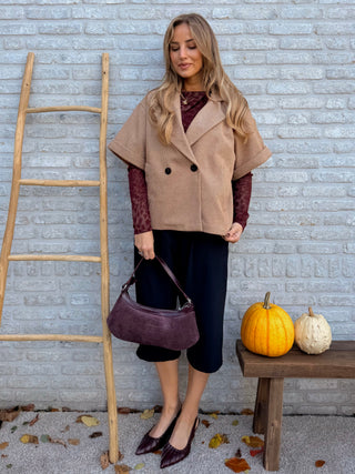 Boxy Blazer Vest / Camel