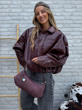 Oversized Leather Jacket / Bordeaux