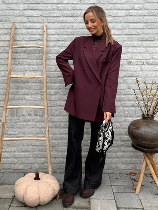 Oversized Chic Longsleeve Blazer / Burgundy