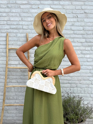 One Shoulder Dress / Olive Green