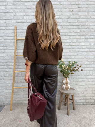 Soft V-Neck Knit / Brown