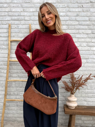 Cut-Out Longsleeve Knit / Bordeaux