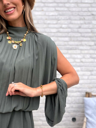 Plissé Playsuit / Khaki