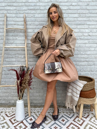 Strapless Balloon Dress / Taupe