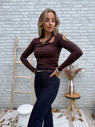 Longsleeve Rib Top / Brown
