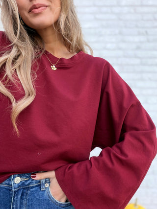 Cotton Wide Longsleeve / Bordeaux
