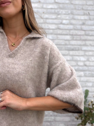 Soft V-Neck Knit / Beige