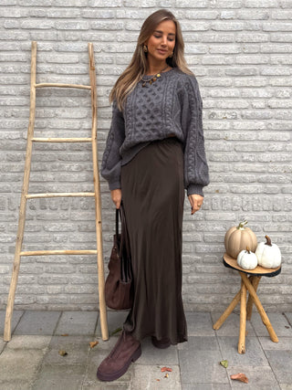 Charcoal Cable Knit / Grey