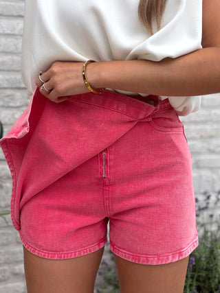 Denim Basic Skort / Red