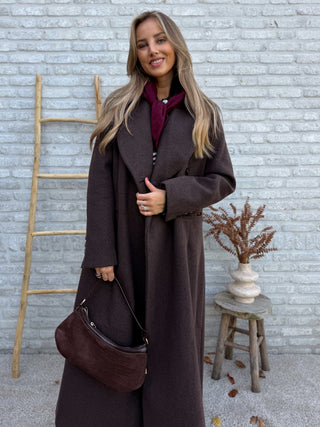 Long Assymetric Coat / Brown