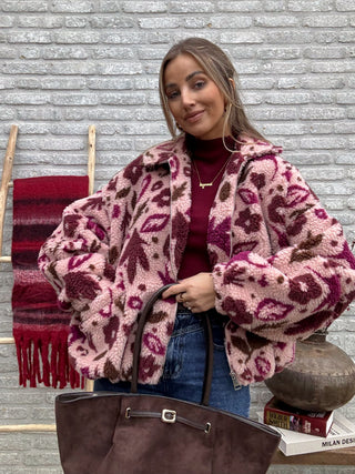 Rosy Teddy Bloom Jacket / Rose-Brown