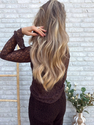 Sheer Lace Longsleeve / Brown