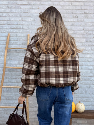 Checked Teddy Jacket / Brown