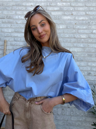 Effortless Puff Blouse / Blue