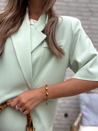 Short Sleeve Blazer / Mint Green