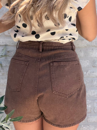 Denim Basic Skort / Brown
