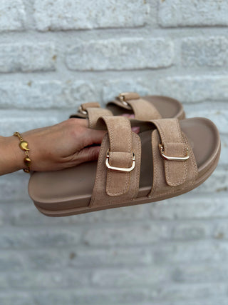 Double Strap Sandals / Taupe
