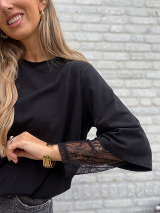 Lace Layer Blouse / Black