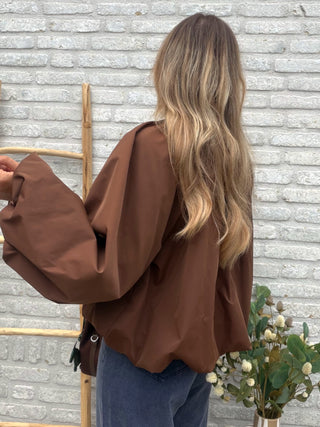 Balloon Sleeve Jacket / Brown
