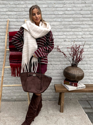 Striped Wine Lounge Knit / Burgundy
