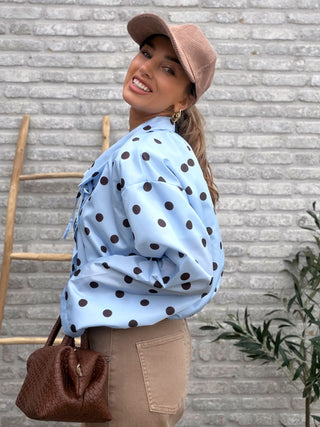 Polka Dot Multi-Way Jacket / Blue