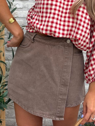 Denim Basic Skort / Taupe