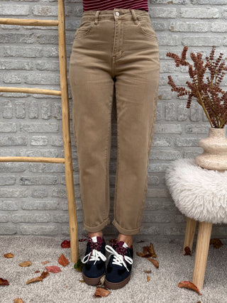 Mid Mom Jeans / Taupe