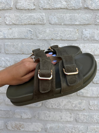 Double Strap Sandals / Khaki