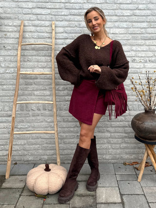 Soft Mini Skort / Burgundy
