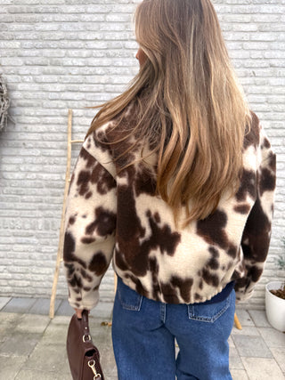 Teddy Cow Jacket / Cream-Brown