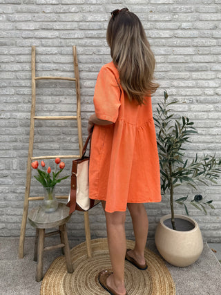 Sunset Denim Dress / Orange